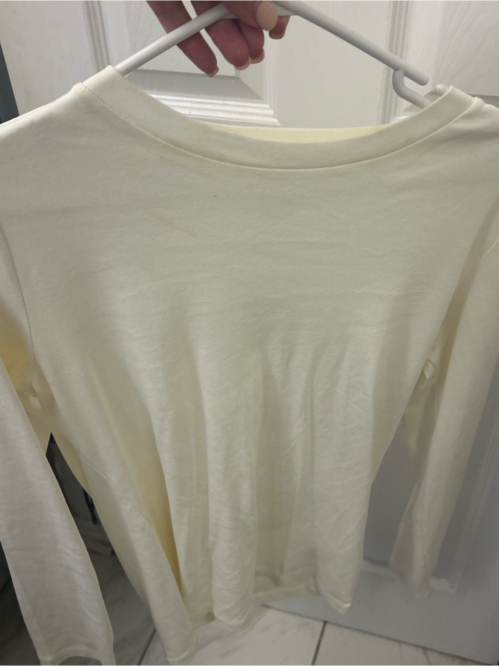 J. Crew Cream  perfect fit Long-Sleeve Tee